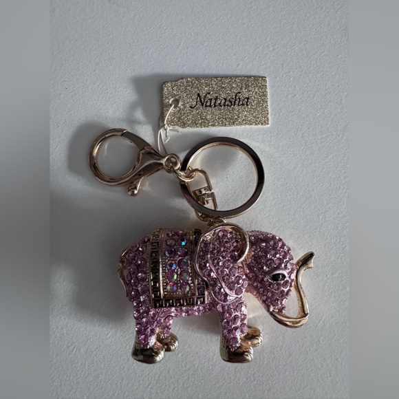Natasha Couture Purple Elephant Keychain - Picture 2 of 3